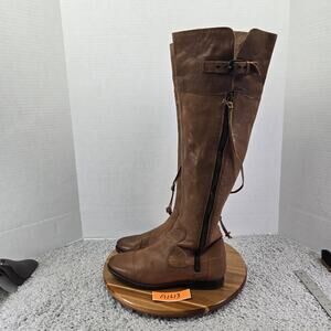 Ugg Collection Made in Italy Brown Leather Over The Knee Riding Boots Womens 8.5